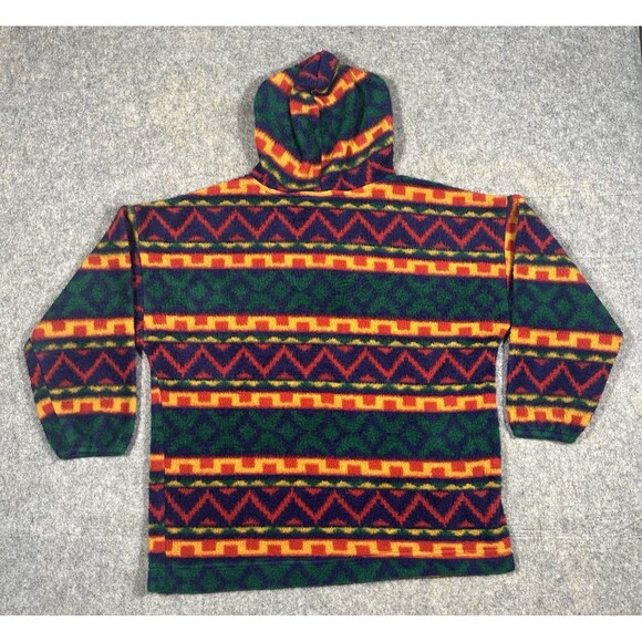 Vintage Jeans Wear Aztec Fleece 1/4 Jacket Men’s M Hooded Boxy Comfort Soft READ - Picture 2 of 7